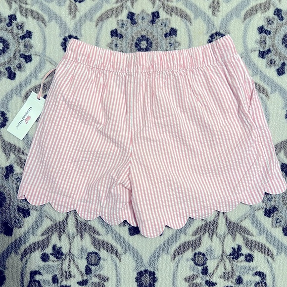 Vineyard Vines Girls Seersucker Shorts Pink Elastic Waist L Large 14 NWT Cotton - Picture 3 of 3